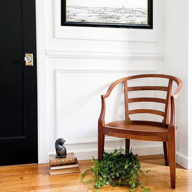 box moulding and chair with art
