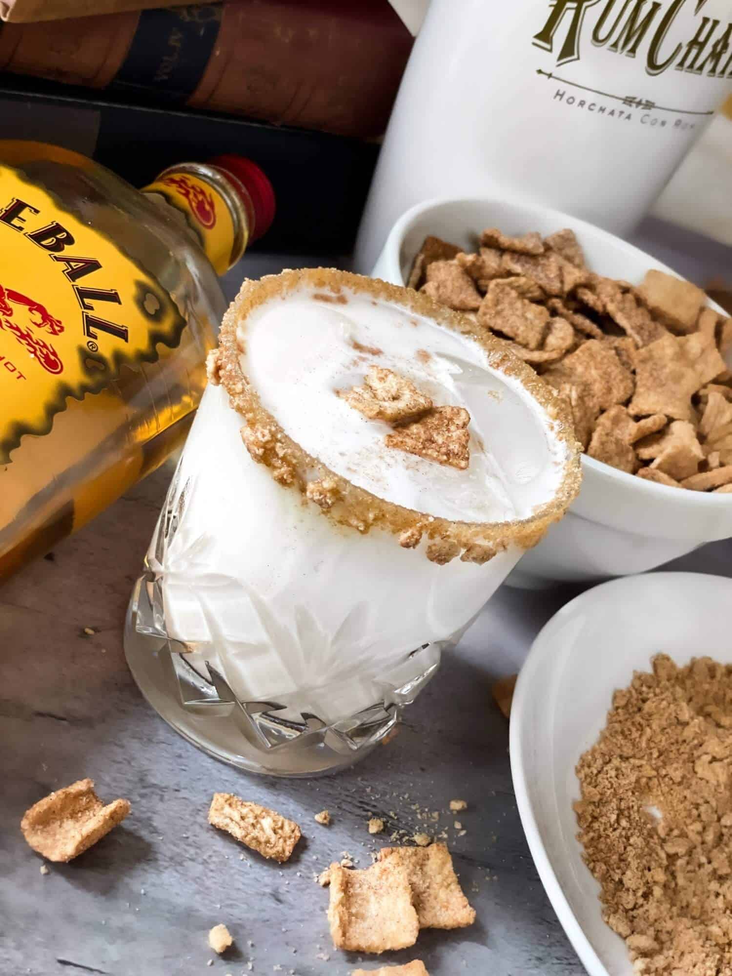 Cinnamon Toast Crunch Shot topped with cereal.