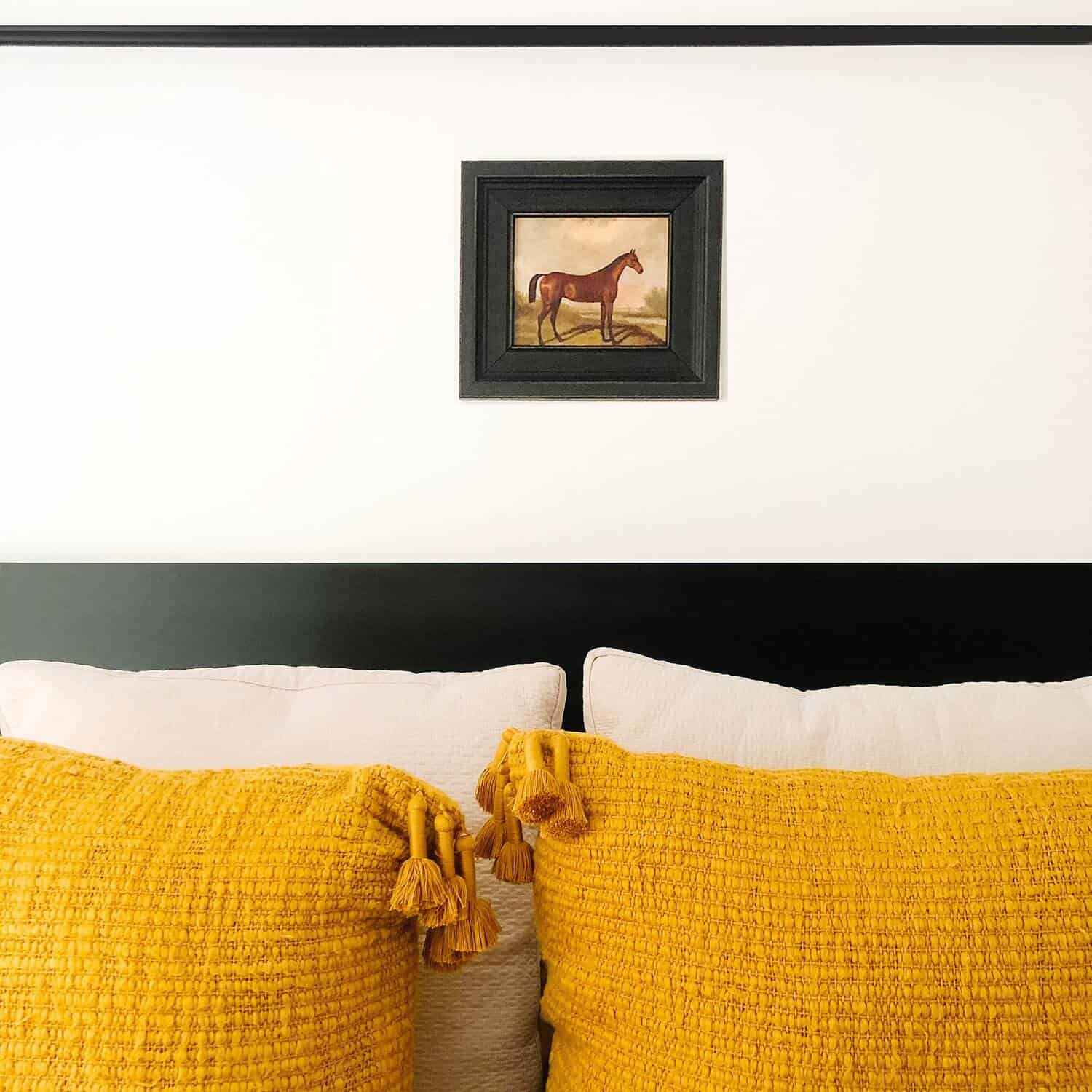 Framed picture of a horse.