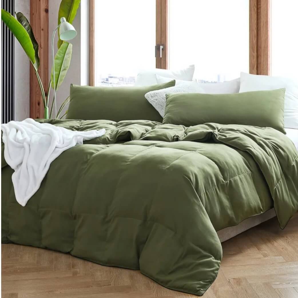 King Bed Comforter Set Green