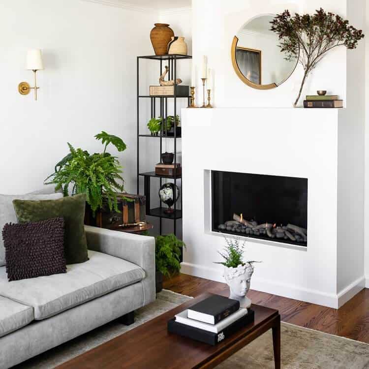 how to decorate a living room with a fireplace bookcase