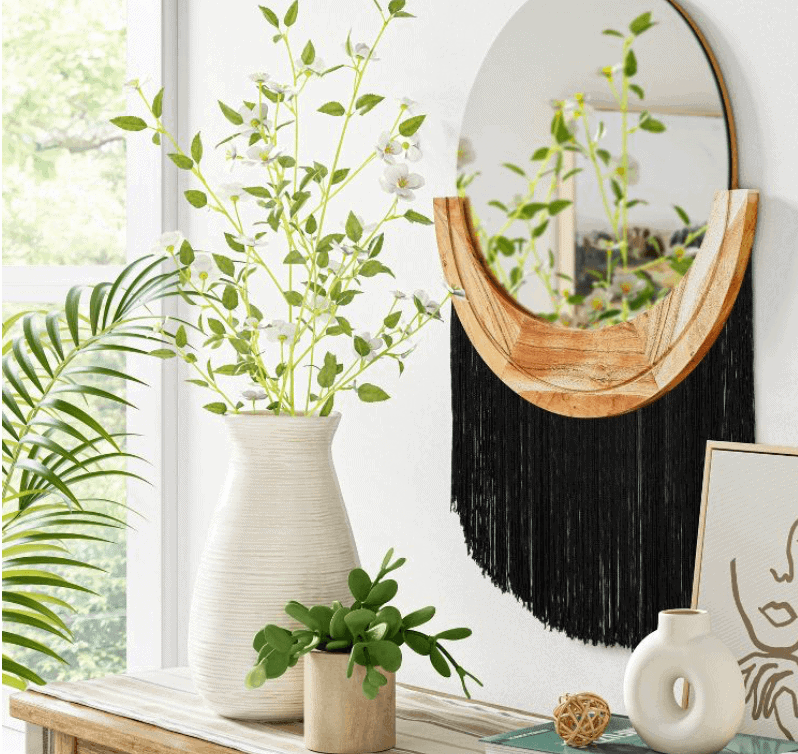 Style your nightstand with faux plants