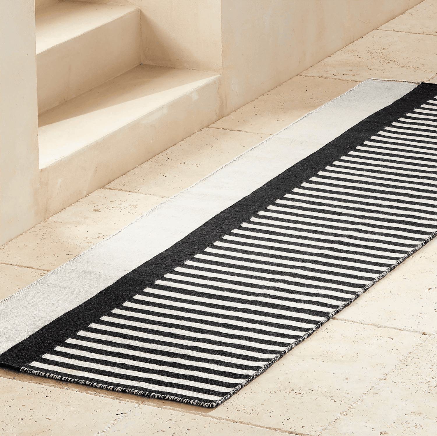 Rowan Striped Runner Black and White