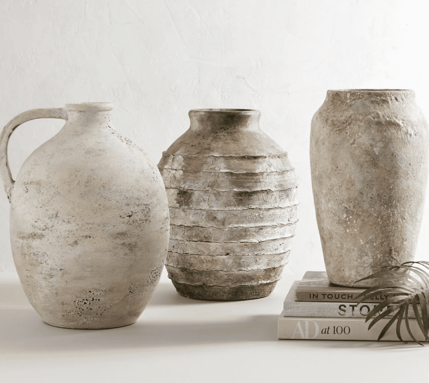 Three earthenware vases.