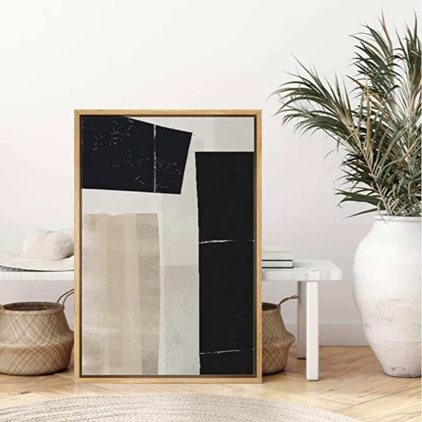 Framed art with blocks of color.