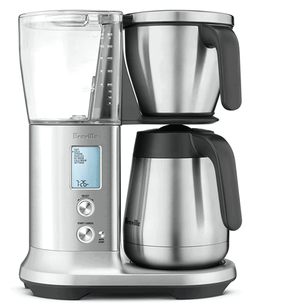Silver Breville coffee machine.