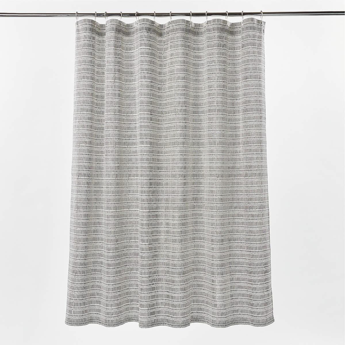 Grey shower curtain.
