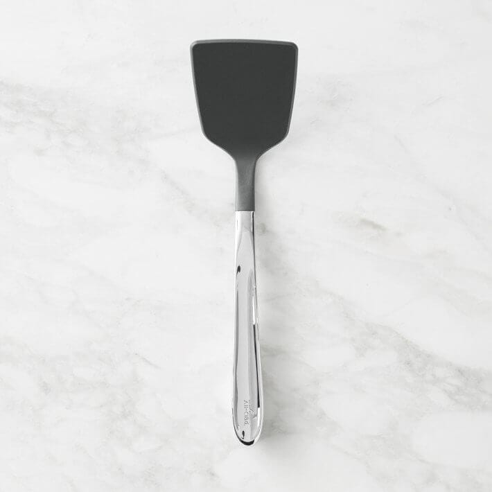 Spatula on a marbled surface.