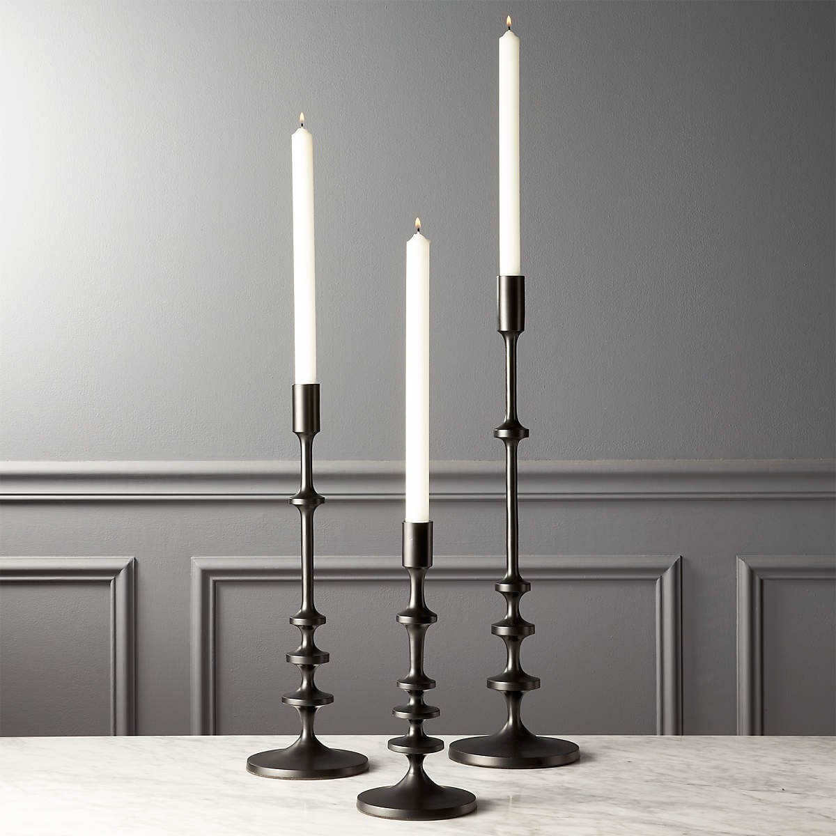 Allis Black Taper Candle Holders