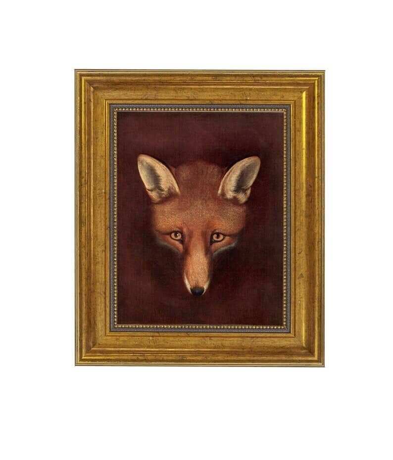 Framed picture of a fox head.