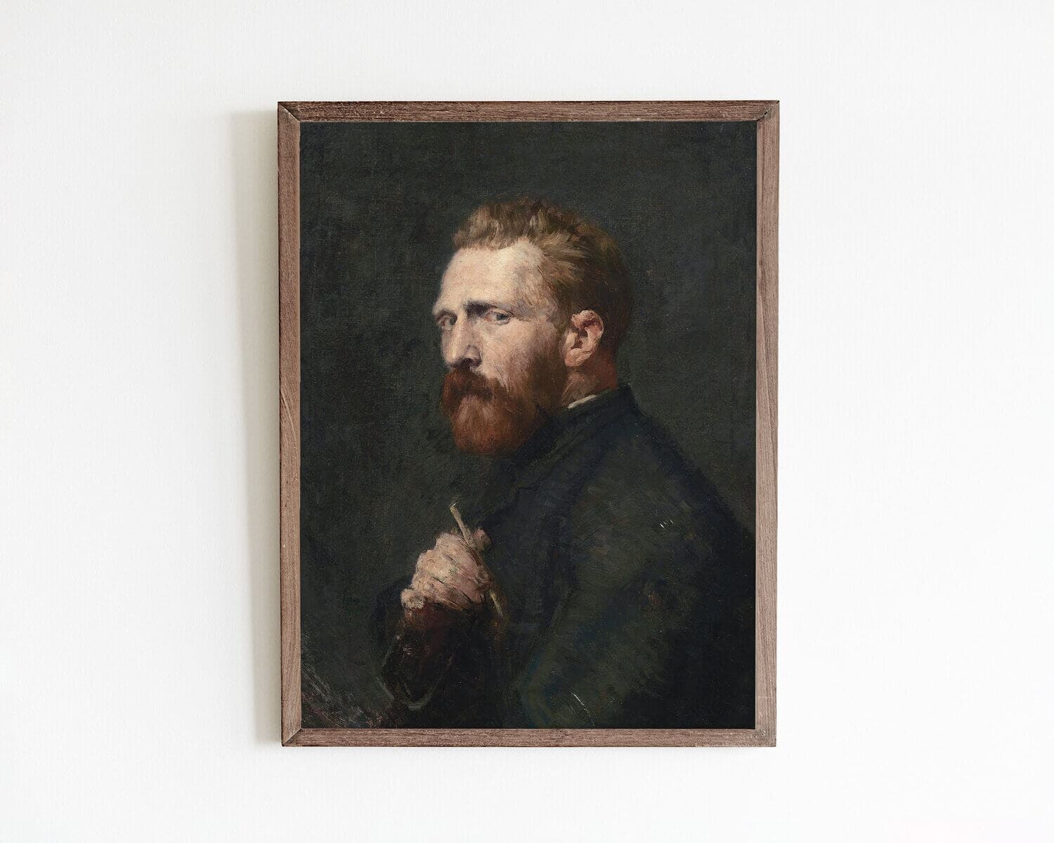 Framed portrait of Vincent Van Gogh.