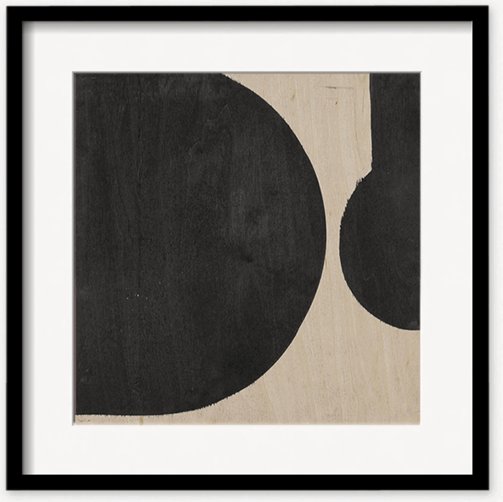 Black and tan abstract art.