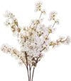 Silk Cherry Blossom Branches on a white surface.
