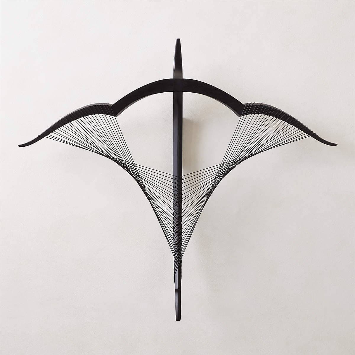 Black Norse bow sculpture.