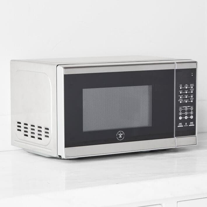 Steel Williams Sonoma microwave.