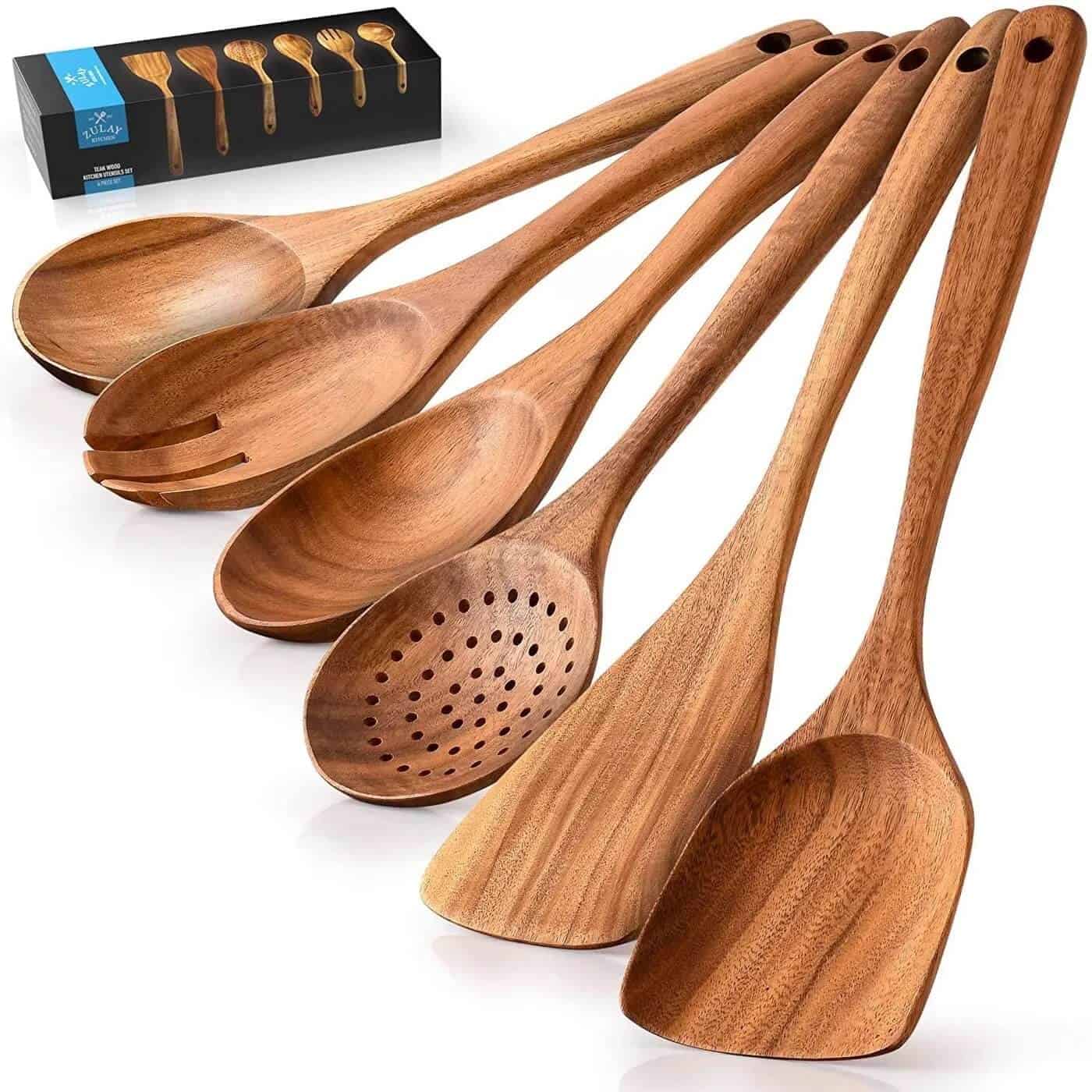 Wooden spoon set from Zulay.