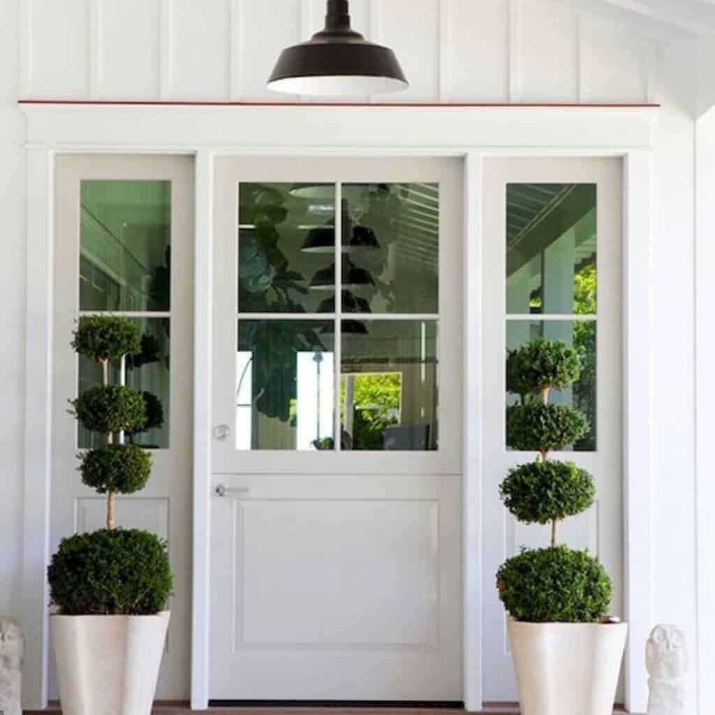 exterior dutch door with plants