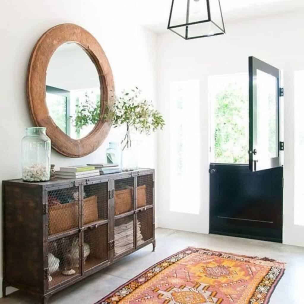 interior dutch door modern with rug