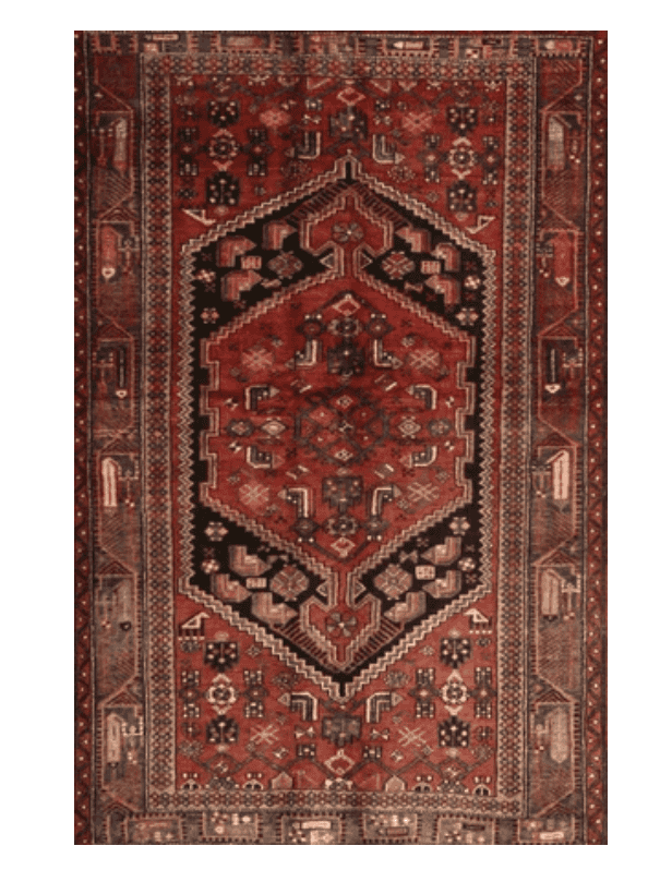 Rectangular red rug.