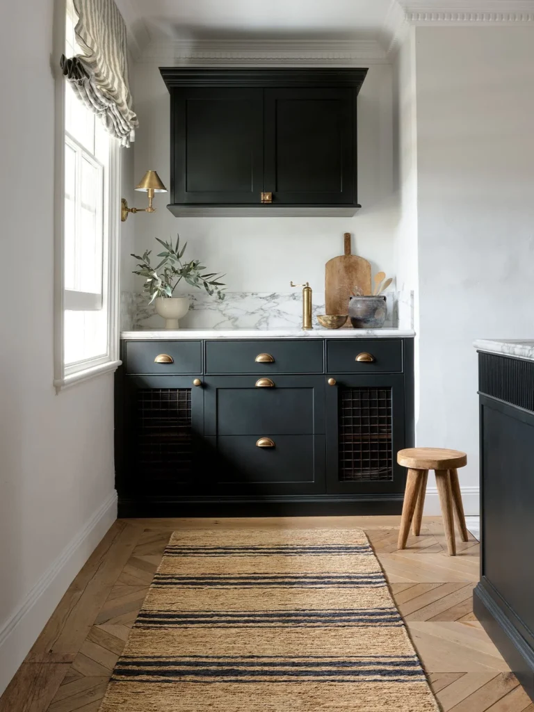 where to put knobs and handles on kitchen cabinets black