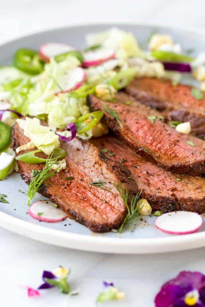 how to cook tri tip for a steak salad