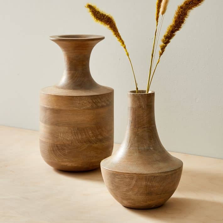 Two wooden vases.