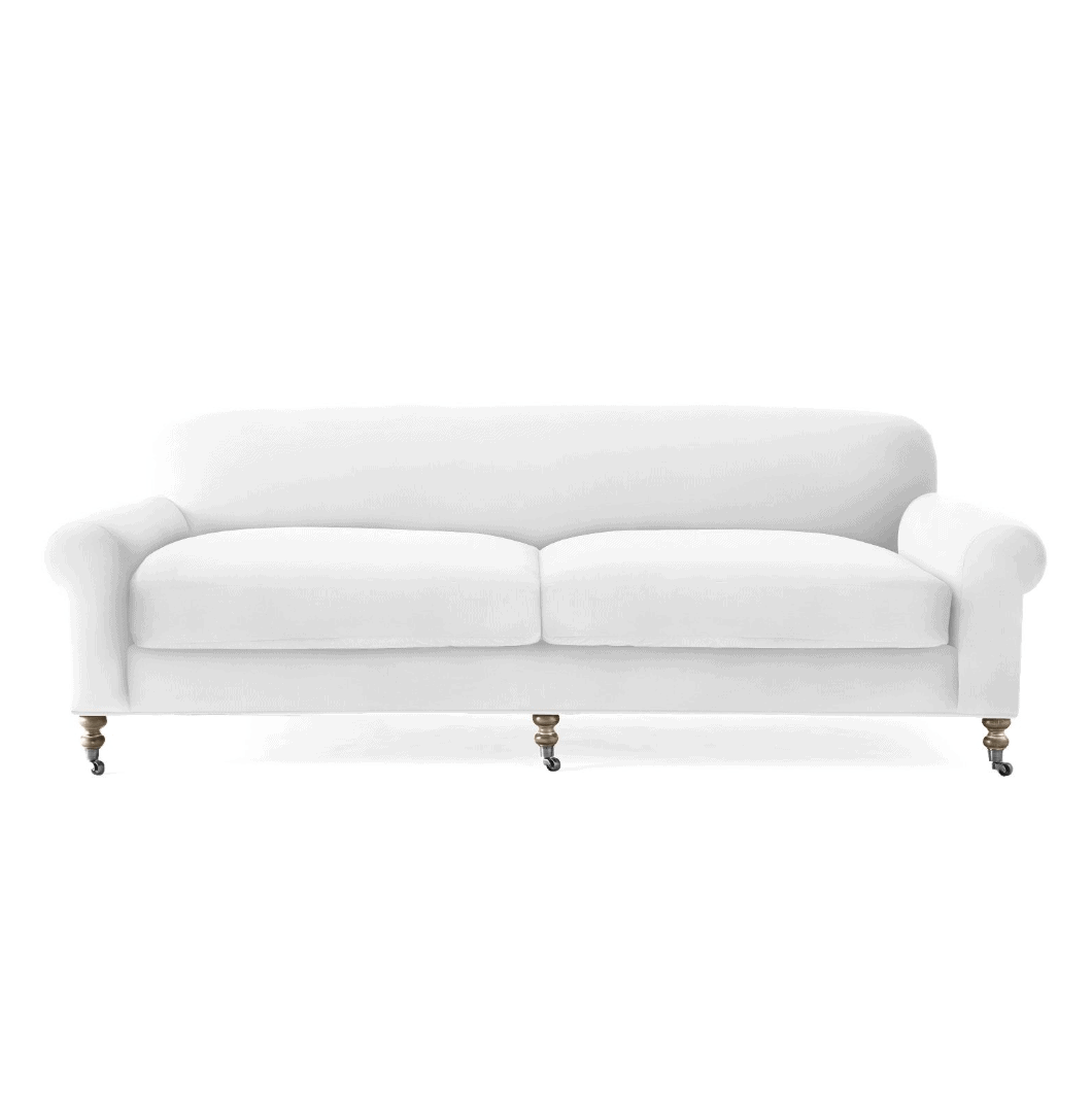 White sofa on a white background.