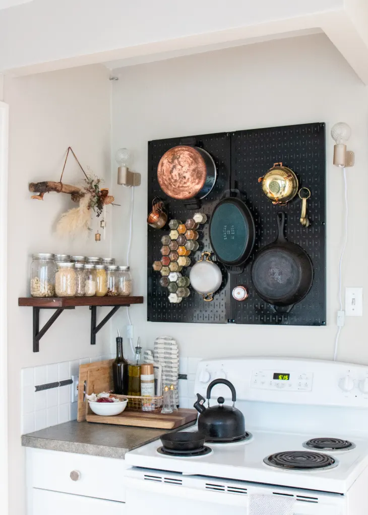 how to decorate kitchen walls peg board