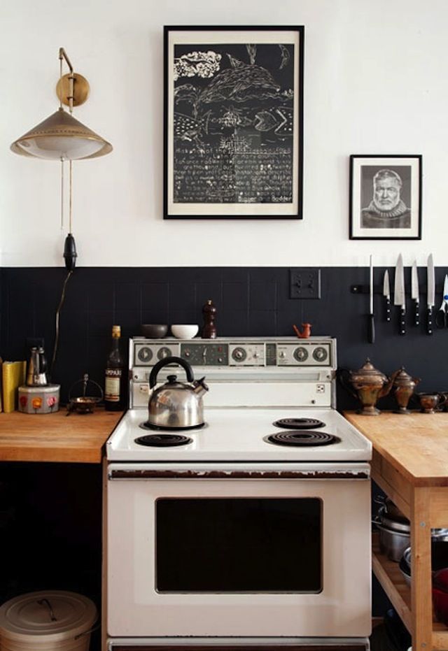 how to decorate kitchen walls black and white art