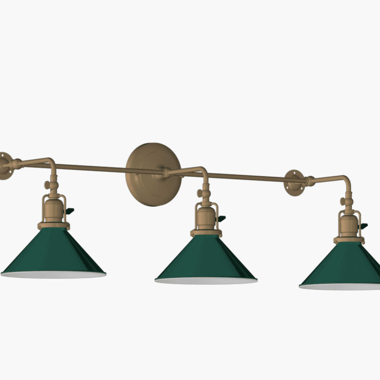 Three light sconce in green.