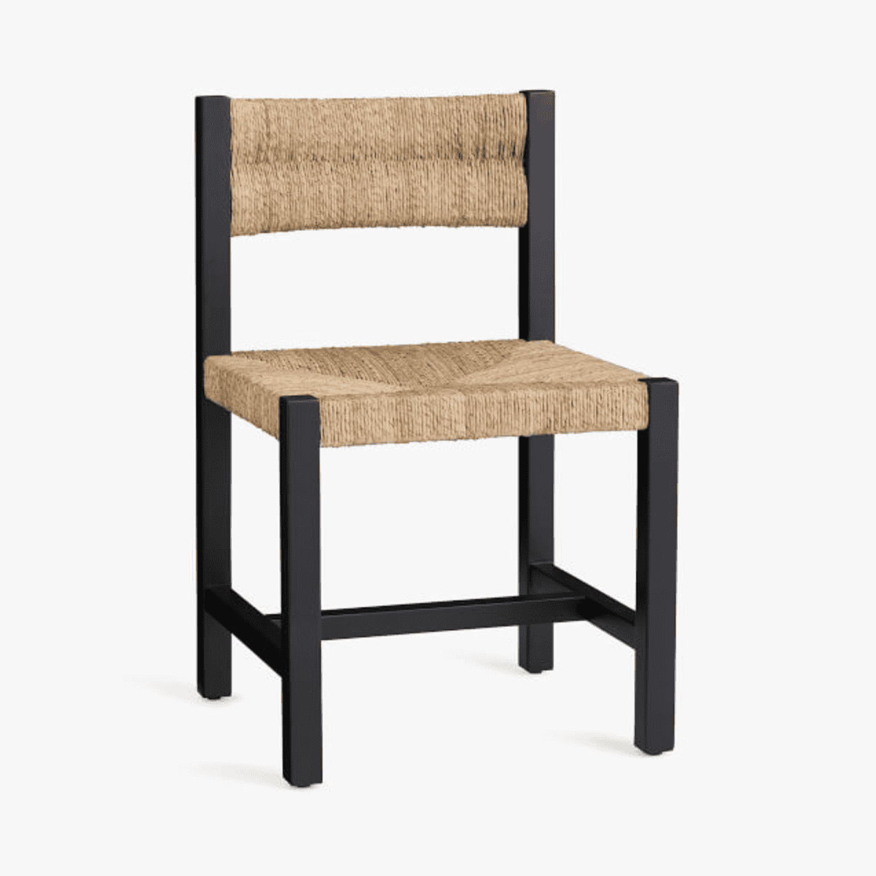Sand-colored and black dining chair.