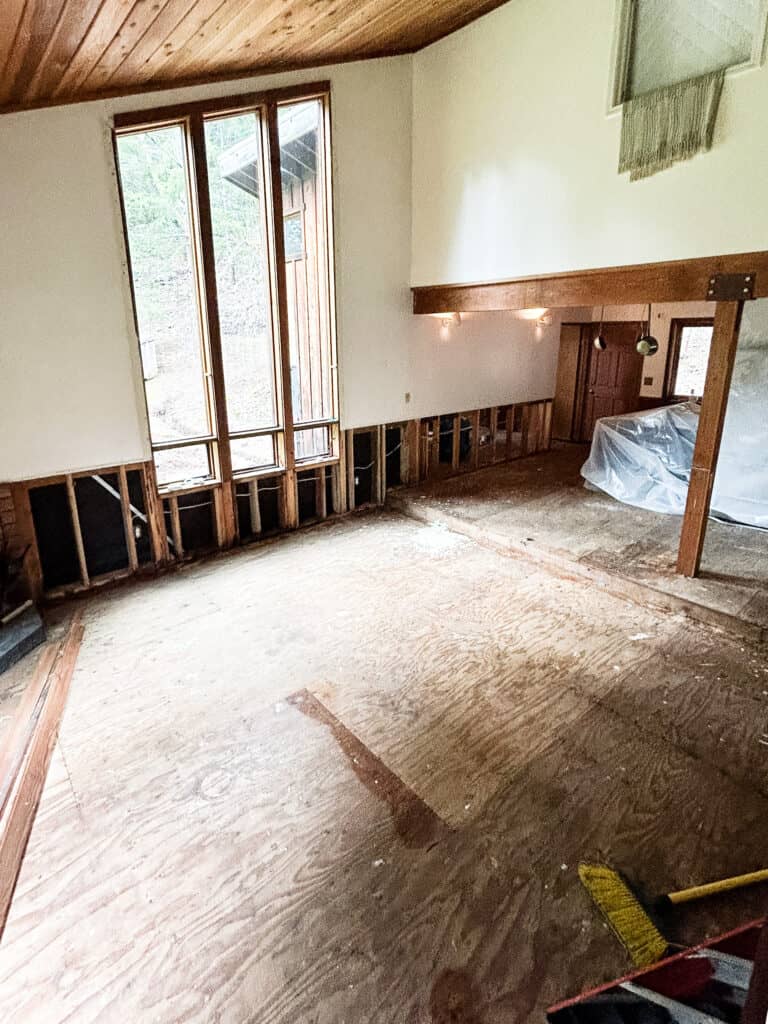 cabin renovation floors