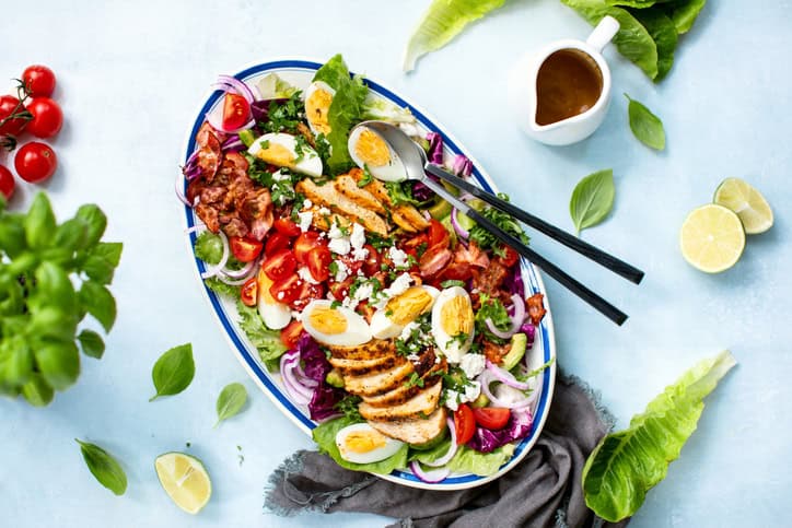 Chef and cook salad