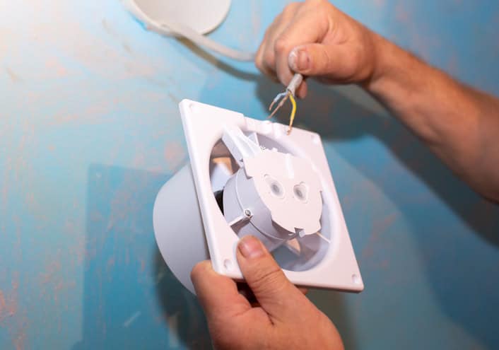 wiring a ceiling vent up close