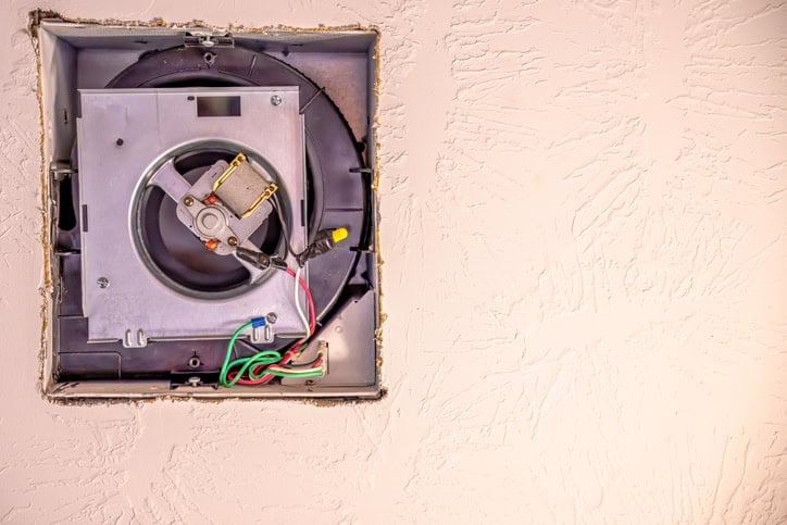 Open cover wiring bath fan