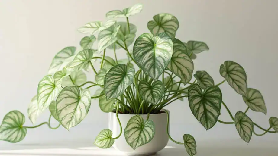 Snow Queen pothos in a white planter looking beautiful with white variegation, compared to the marble variety. 
