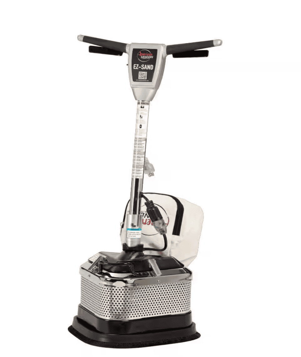 A home depot drum sander perfect for sanding floors with a silver neck.
