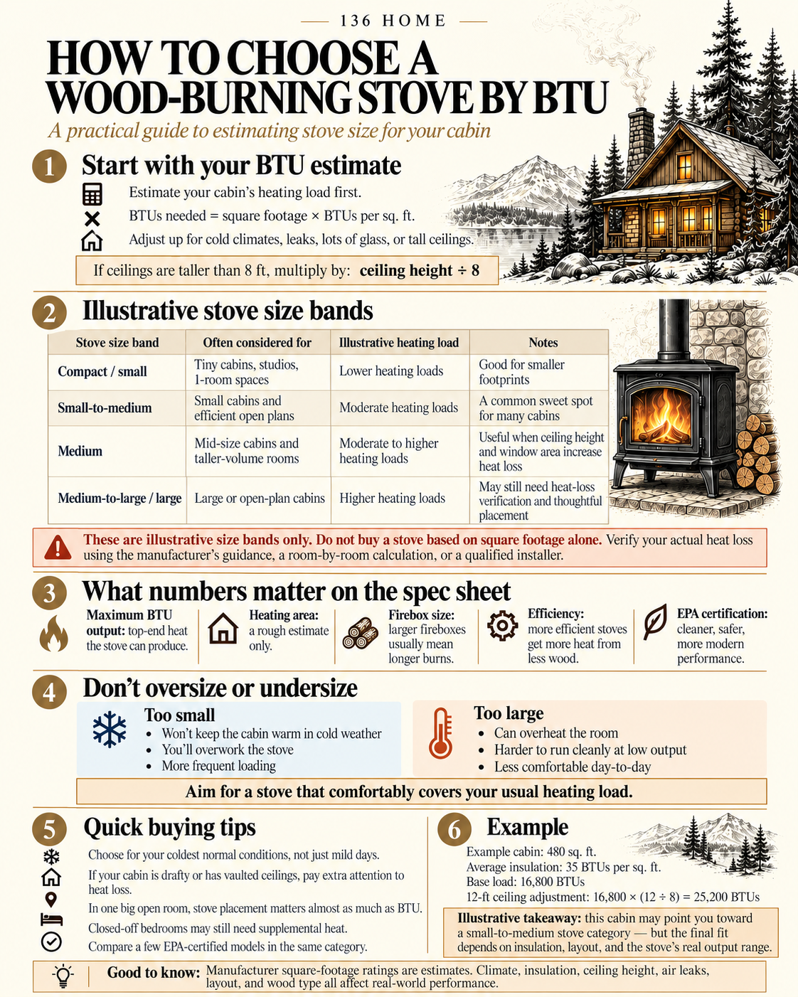 Wood Burning Stove Infographic.
